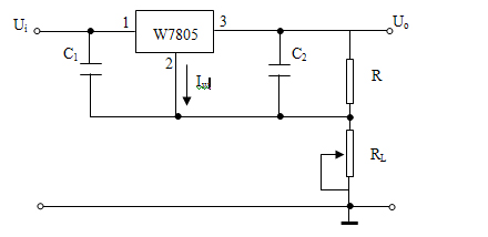 如图所示三端集成稳压器w7805组成的电路,已知:iw=4.